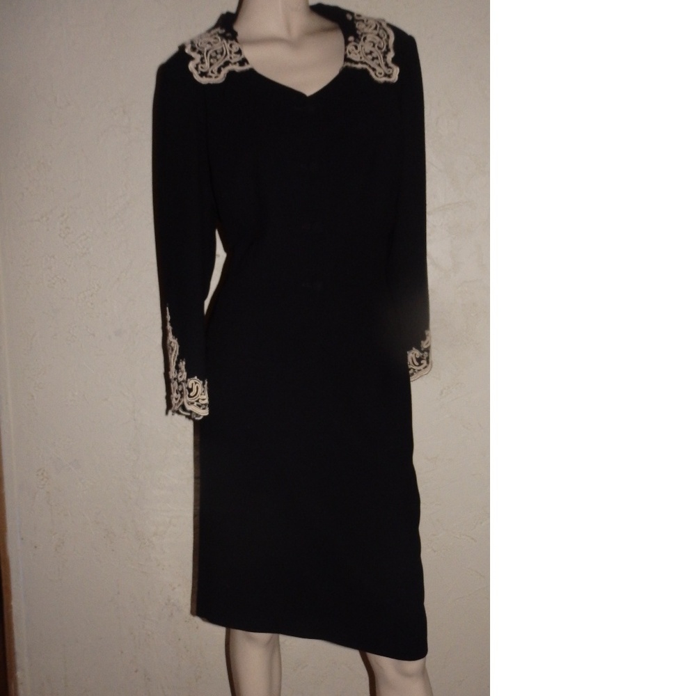 Maggie London Black Skirt Suit Size 12 - Picture 2 of 6